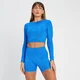 Crop top a maniche lunghe MP Tempo senza cuciture da donna - Blu elettrico