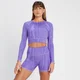Crop top a maniche lunghe MP Tempo double face senza cuciture da donna - Nero