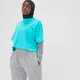 T-shirt cropped MP Adapt da donna - Turchese brillante