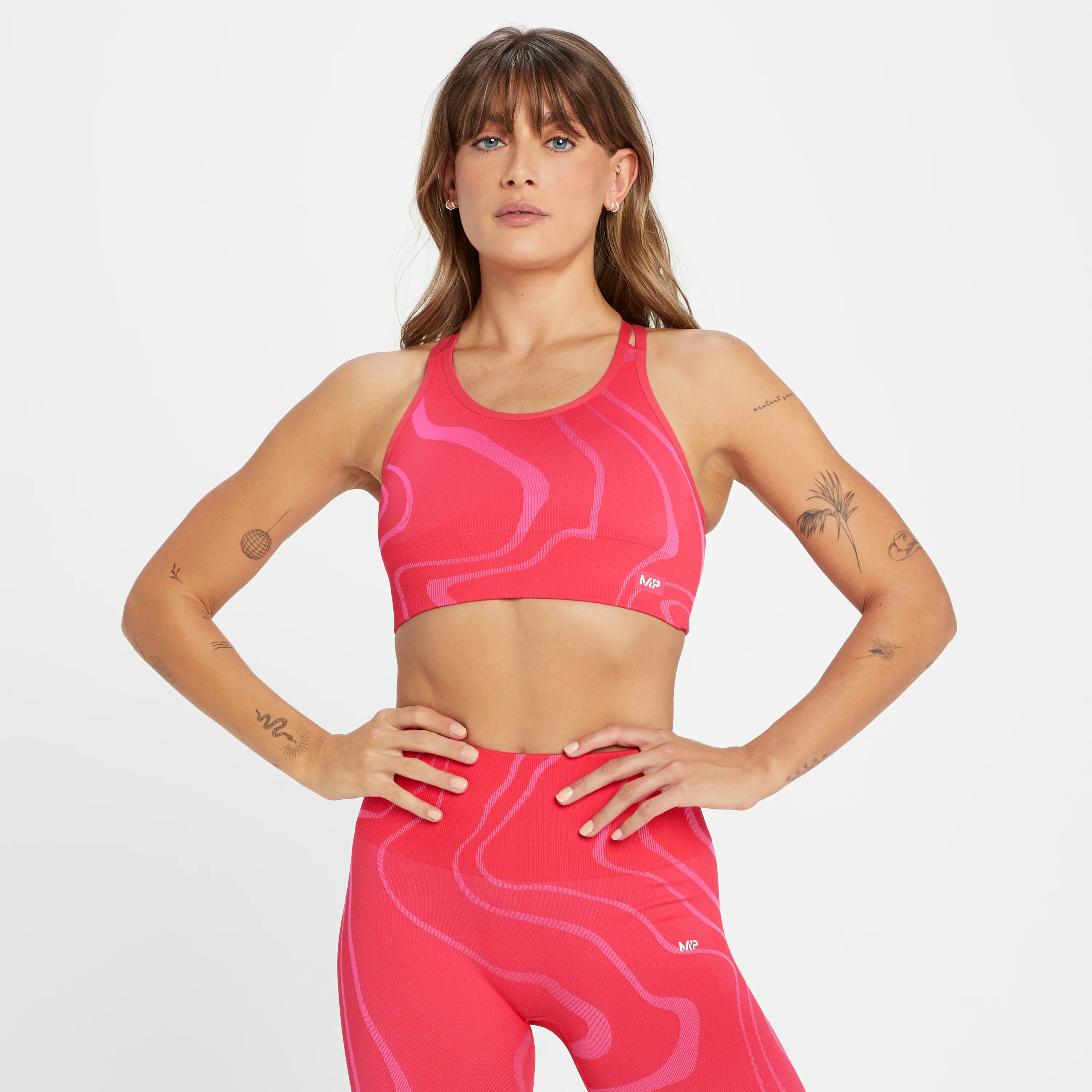 Reggiseno sportivo MP Tempo Wave senza cuciture da donna - Rouge Red - XXS Immagine 1