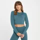 Maglia corta slim a maniche lunghe MP Rest Day da donna - Smoke Blue