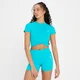 Crop top a maniche corte MP Power da donna - Blue Lagoon