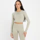 Crop top a maniche lunghe senza cuciture MP Shape da donna - Grigio caldo