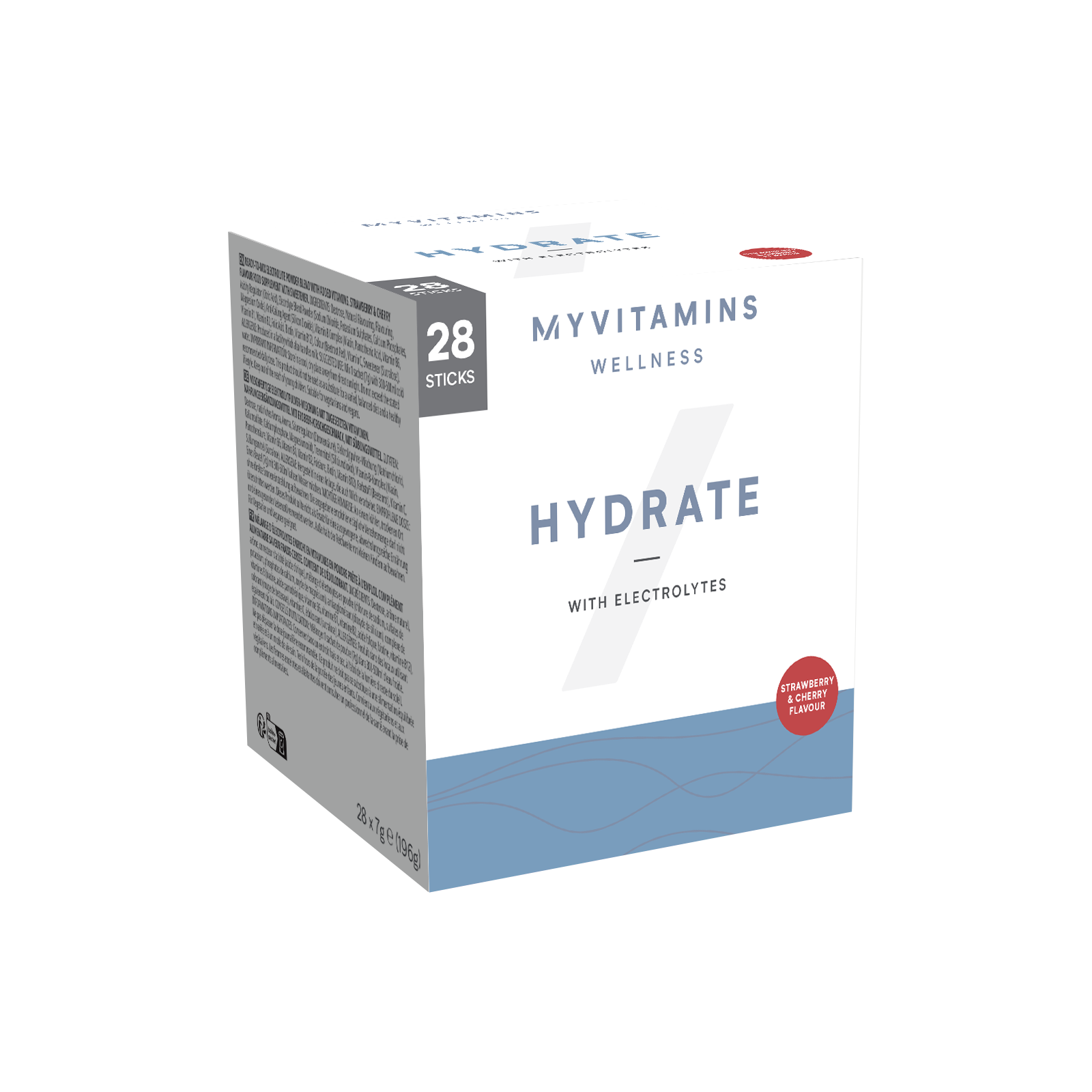 Miscela Hydrate con elettroliti e vitamine - 28porzioni - Fragola e Ciliegia Immagine 1