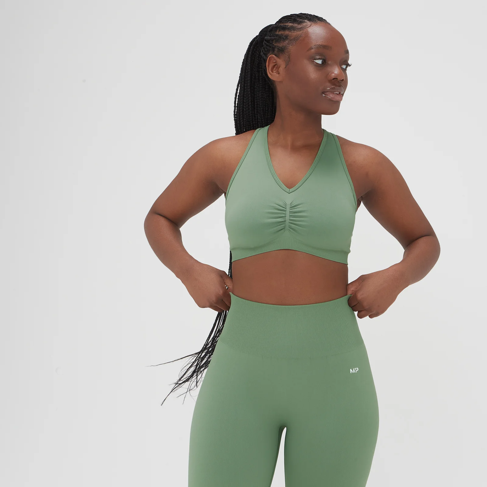 Reggiseno senza cuciture slavato MP - Verde giada slavato - XS Immagine 1