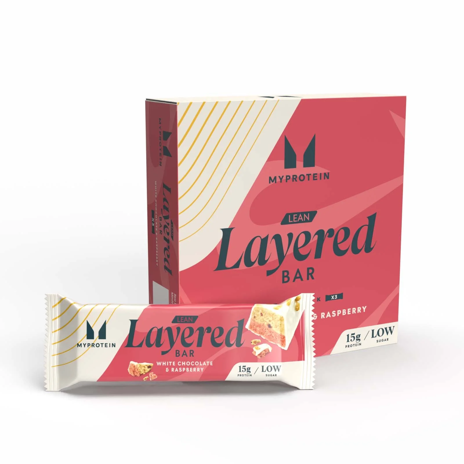 Lean layered bar - 3 x 40g - Cioccolato bianco e lampone Immagine 1