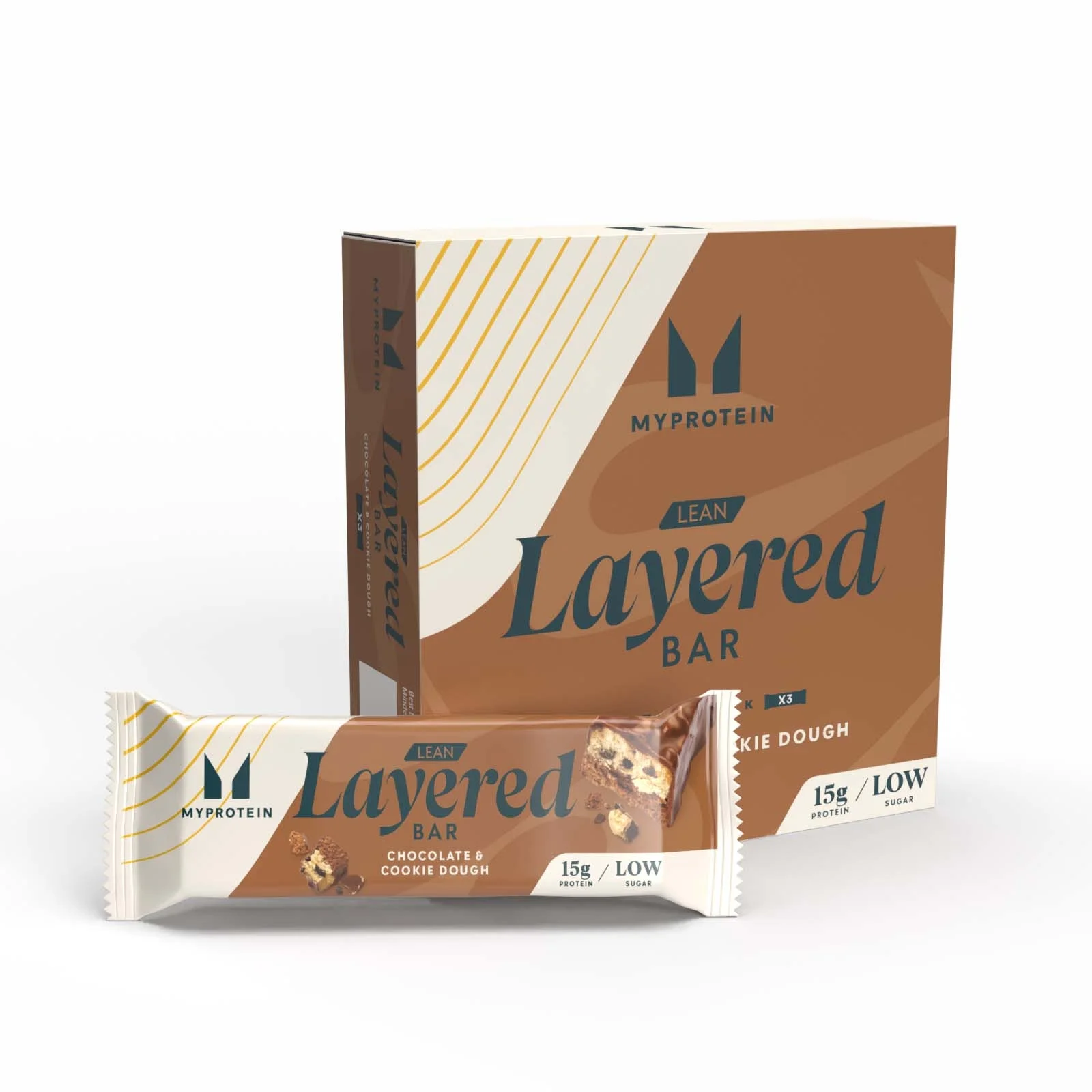 Lean layered bar - 3 x 40g - Cioccolato e cookie dough Immagine 1