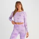 T-shirt cropped a maniche lunghe senza cuciture MP Shape da donna - Viola tie-dye
