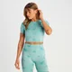 T-shirt cropped a maniche corte senza cuciture MP Shape da donna - Dusk Blue tie-dye