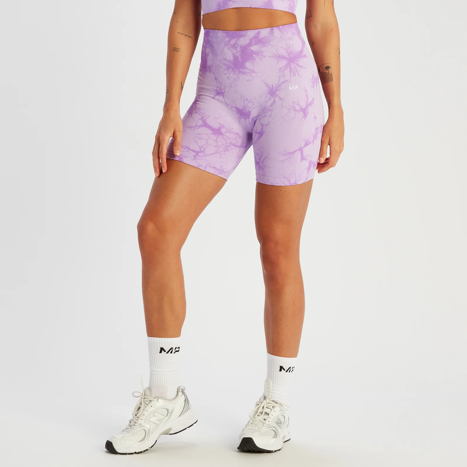 Pantaloncini ciclista senza cuciture MP Shape da donna - Viola tie-dye - XS Immagine 1