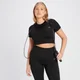 Crop top a costine senza cuciture MP Tempo da donna - Nero