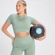 Crop top a costine senza cuciture MP Tempo da donna - Grigio salvia