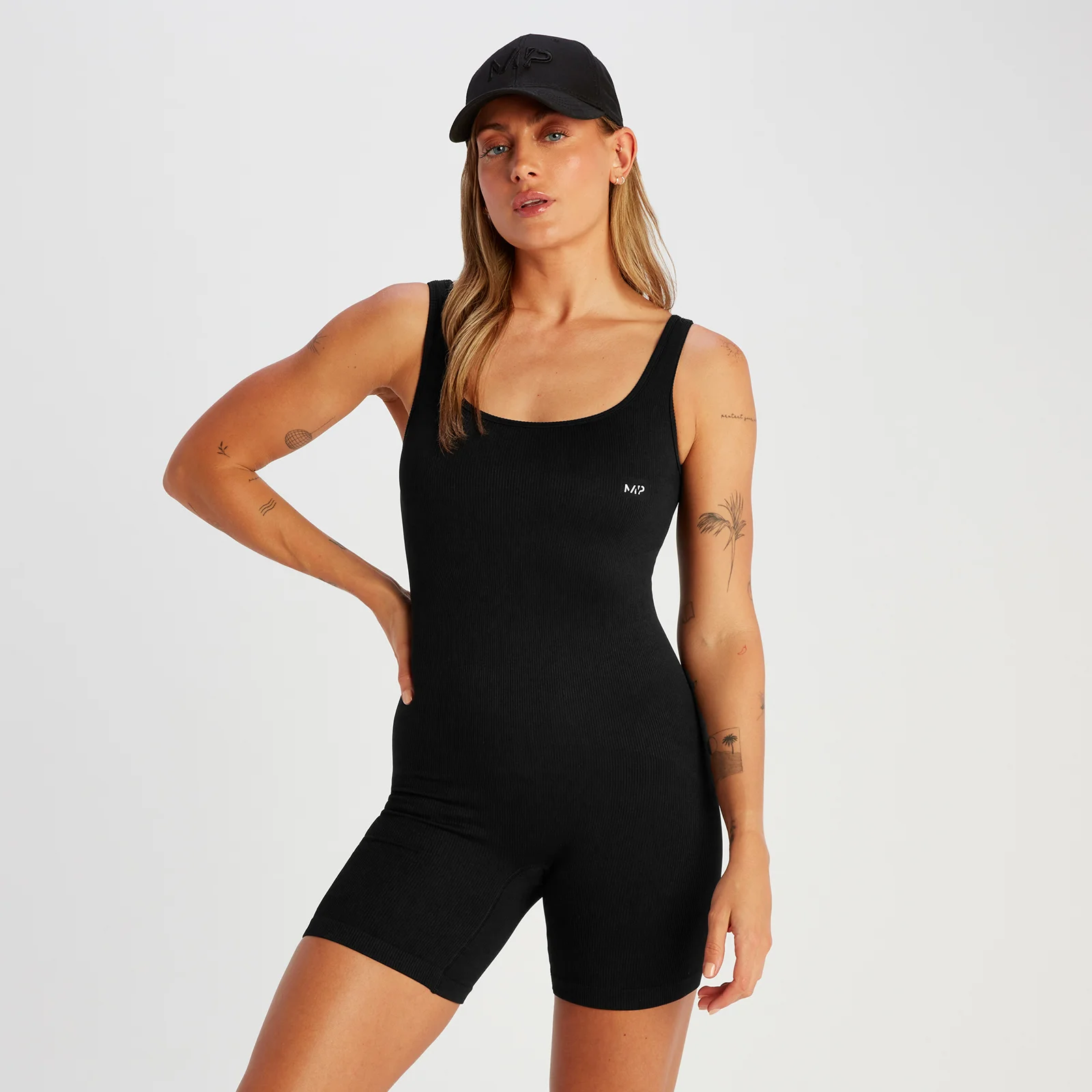 Tutina a costine senza cuciture MP Tempo da donna - Nera - XS Immagine 1