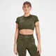 Crop top senza cuciture texturizzato MP Adapt da donna - Verde oliva