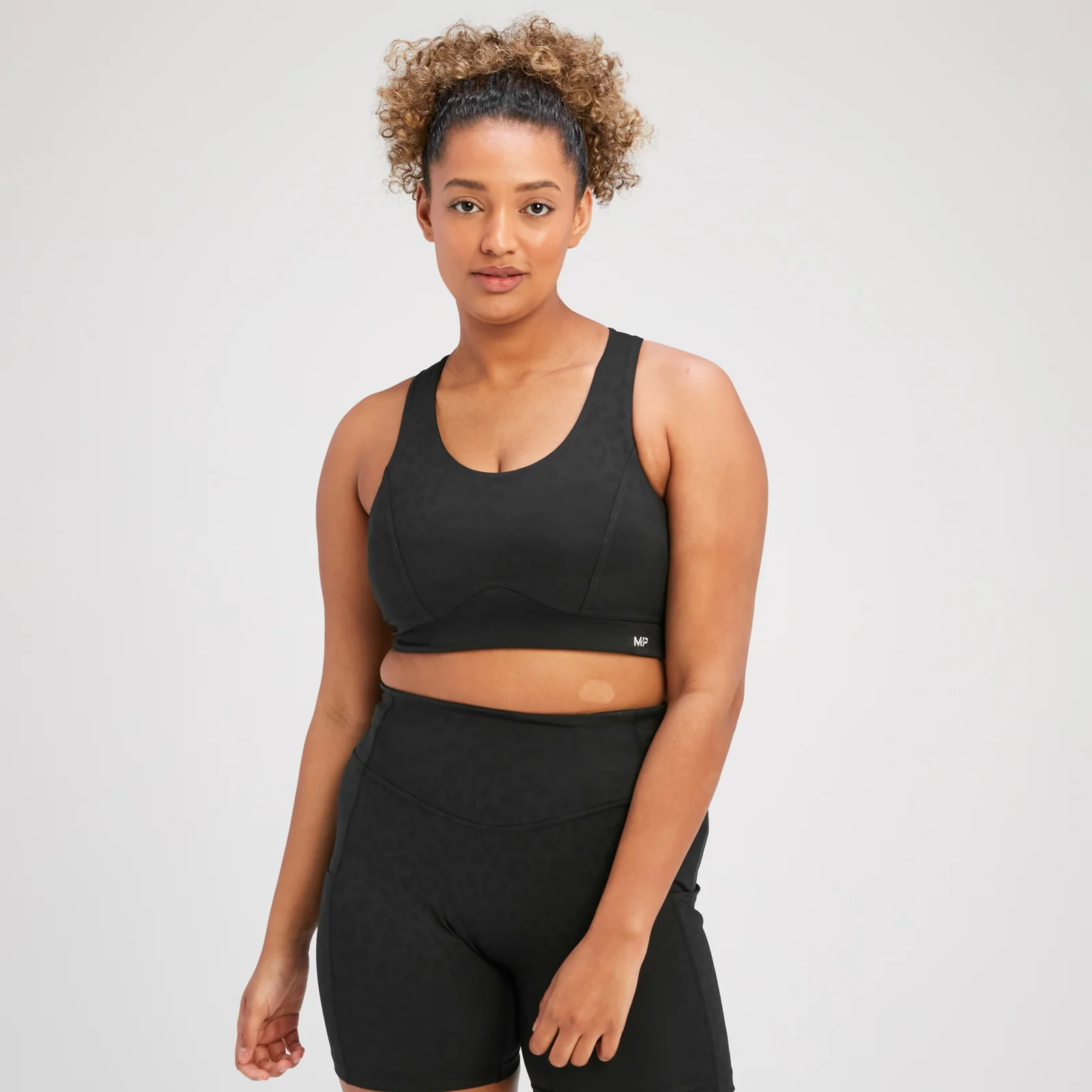 Reggiseno sportivo stampa animalier MP Tempo - Nero - XS Immagine 1