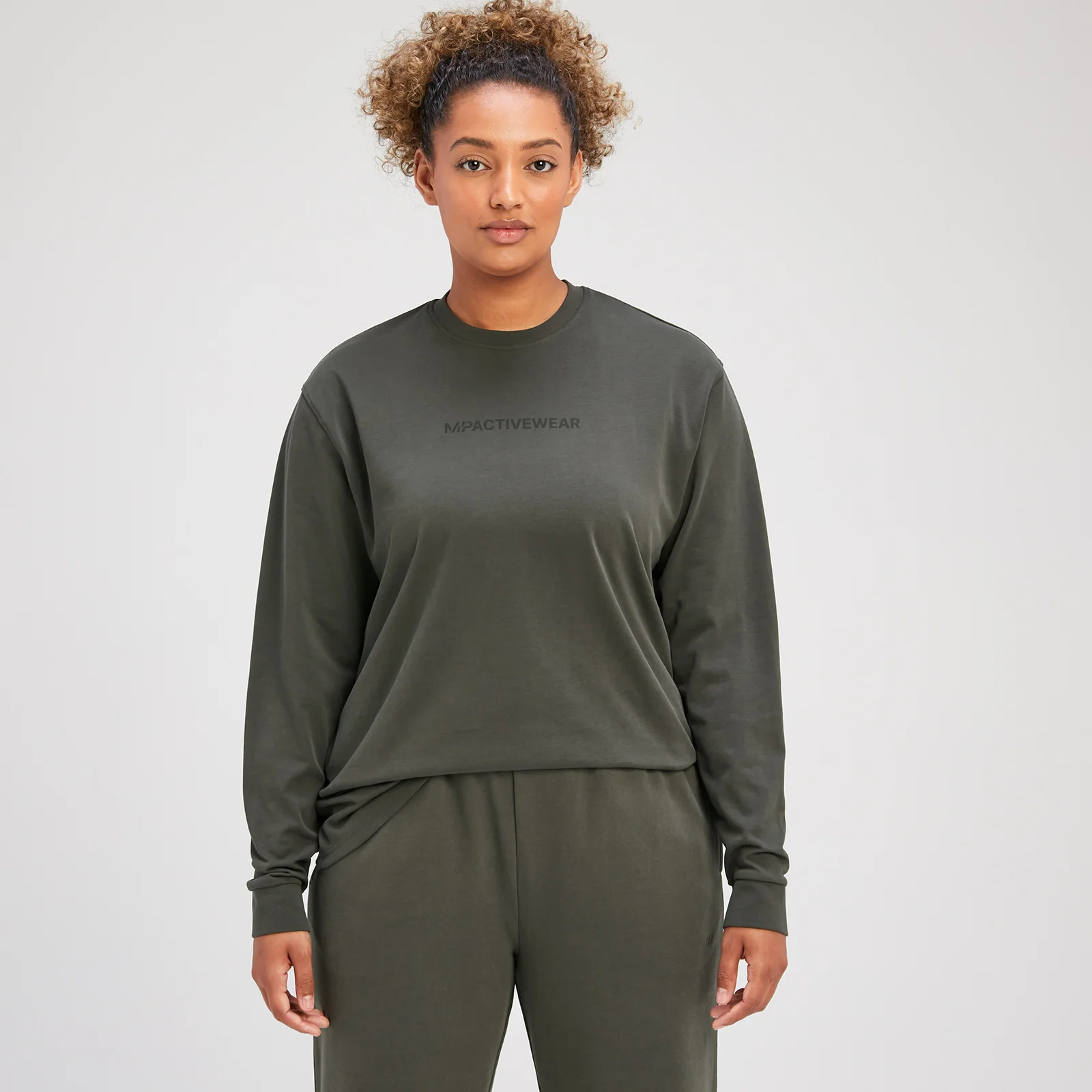 Maglia oversize a maniche lunghe MP Rest Day da donna - Verde tortora - XS Immagine 1