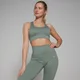 Reggiseno asimmetrico a costine senza cuciture MP Tempo - Grigio salvia