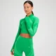 Maglia cropped a maniche lunghe senza cuciture con cerniera 1/4 MP Tempo Ultra da donna - Verde acceso