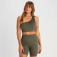 Reggiseno asimmetrico a costine senza cuciture MP Tempo - Verde tortora