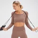 Crop top a maniche lunghe senza cuciture MP x Tatiana - Nocciola