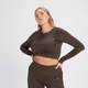Crop top a maniche lunghe senza cuciture MP Shape da donna - Caffè