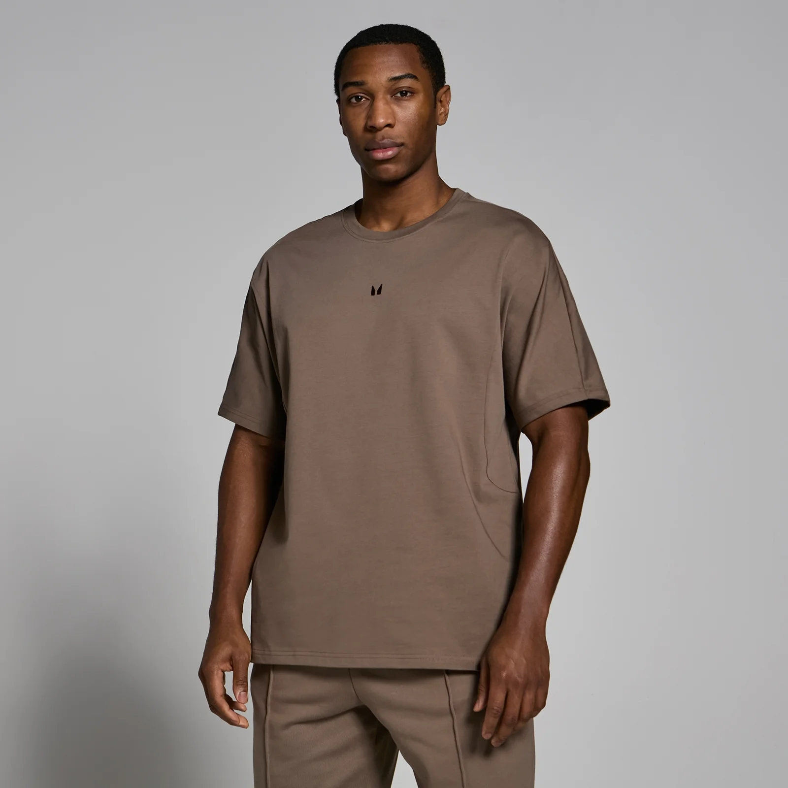 T-shirt pesante oversize MP Lifestyle da uomo - Marrone chiaro - XS Immagine 1