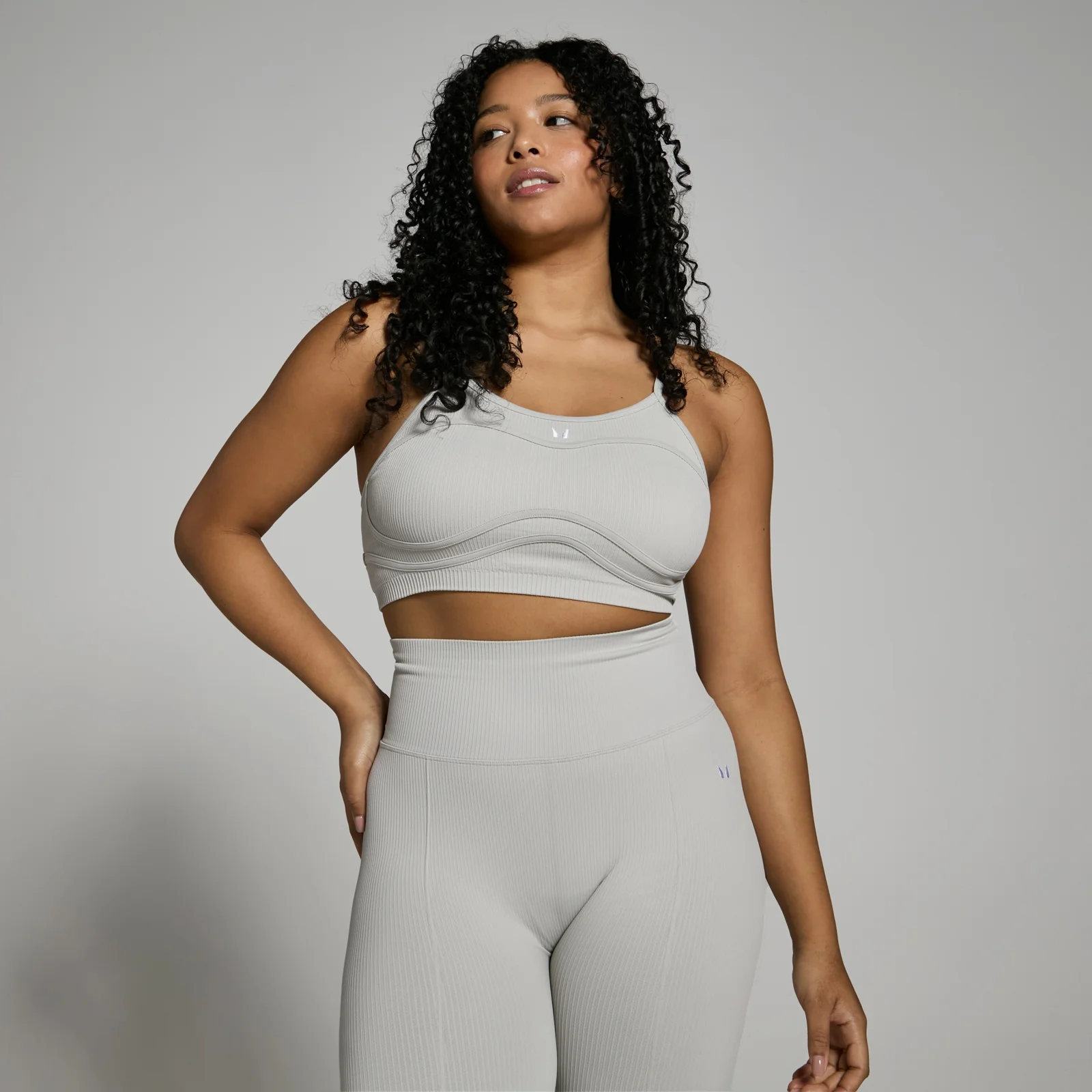Reggiseno a coste MP Lifestyle da donna - Grigio chiaro - XS Immagine 1