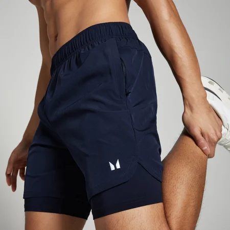 Pantaloncini sportivi 2 in 1 MP da uomo - Blu navy