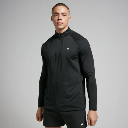 Maglia sportiva con cerniera 1/4 MP da uomo - Nera