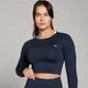 Crop top a maniche lunghe senza cuciture MP Shape da donna - Blu navy
