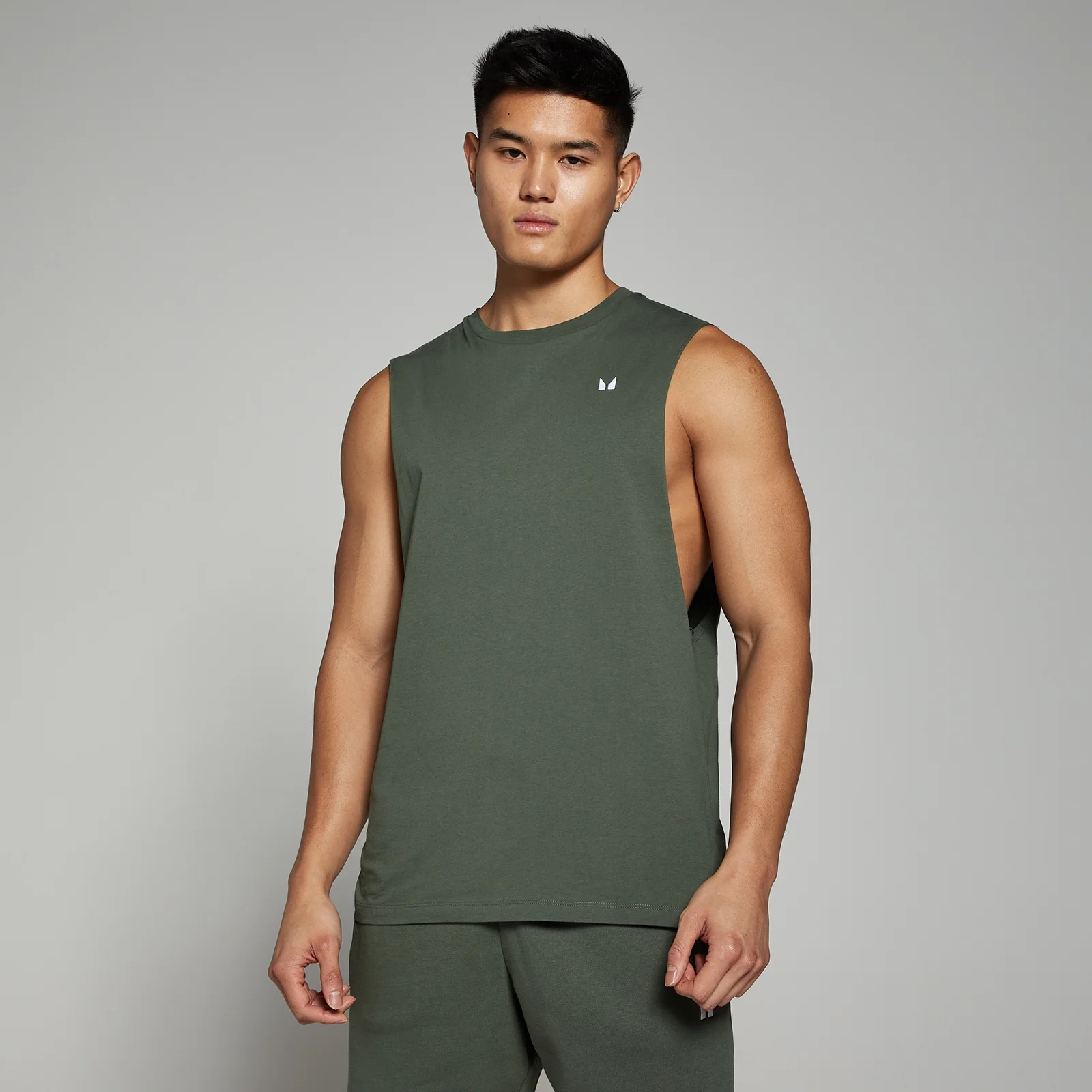 Canotta con giromanica ampio MP Rest Day da uomo - Verde timo - XS Immagine 1