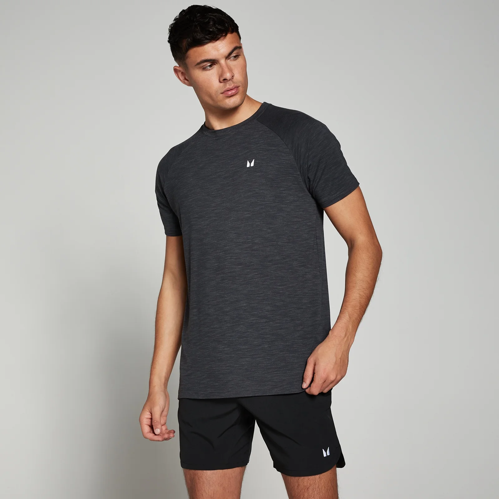 T-shirt a maniche corte MP Performance da uomo - Nero mélange - XL Immagine 1