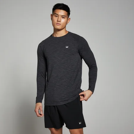 Maglia a maniche lunghe MP Performance da uomo - Nero mélange