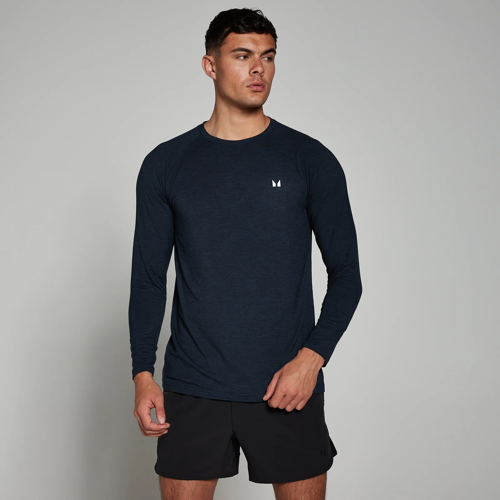 Maglia a maniche lunghe MP Performance da uomo - Blu navy mélange - XS Immagine 1