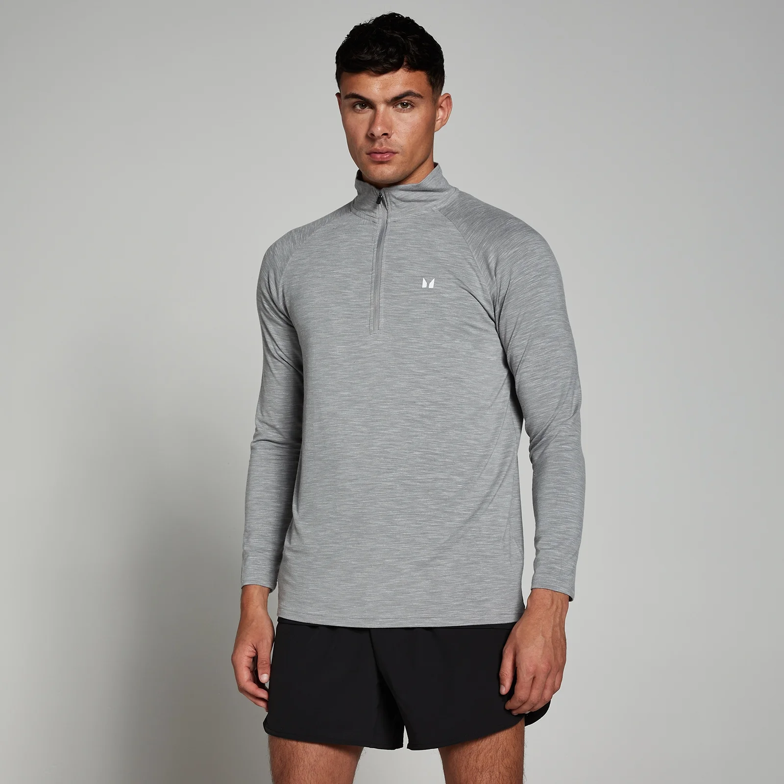 Maglia con cerniera 1/4 MP Performance da uomo - Chrome mélange - XXS Immagine 1