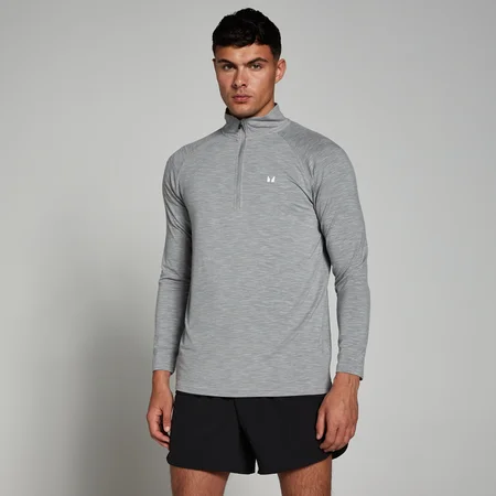Maglia con cerniera 1/4 MP Performance da uomo - Chrome mélange