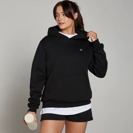 Felpa con cappuccio vestibilità regolare MP Basics da donna - Nera