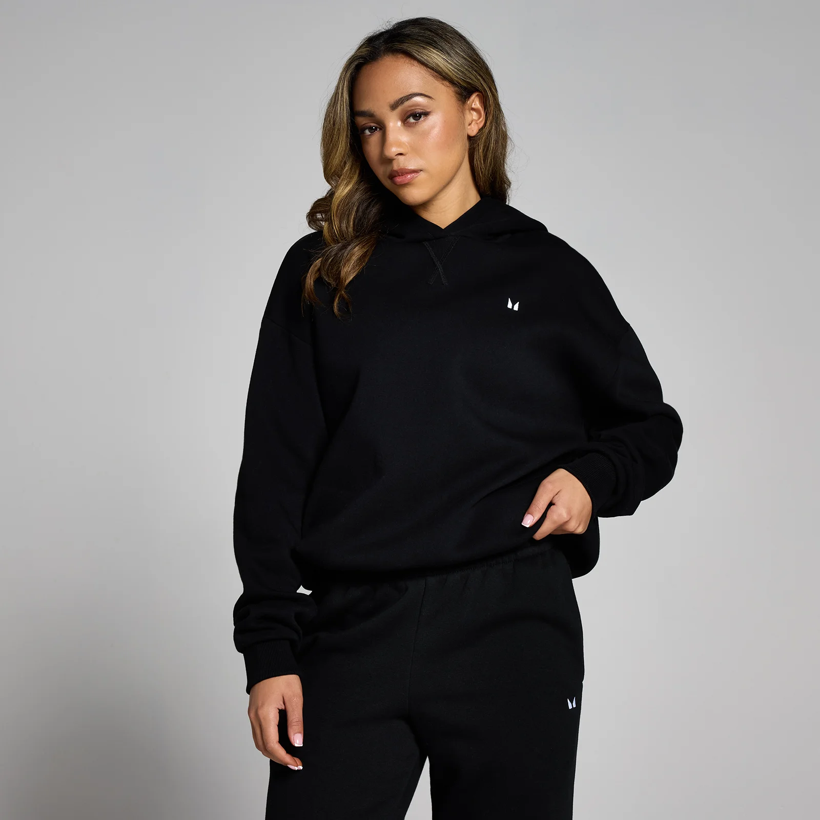 Felpa con cappuccio vestibilità oversize MP Basics da donna - Nera - XXS Immagine 1