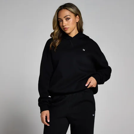 Felpa con cappuccio vestibilità oversize MP Basics da donna - Nera