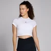 T-shirt crop a maniche corte aderente MP Basics da donna - Bianca