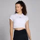 T-shirt crop a maniche corte aderente MP Basics da donna - Bianca