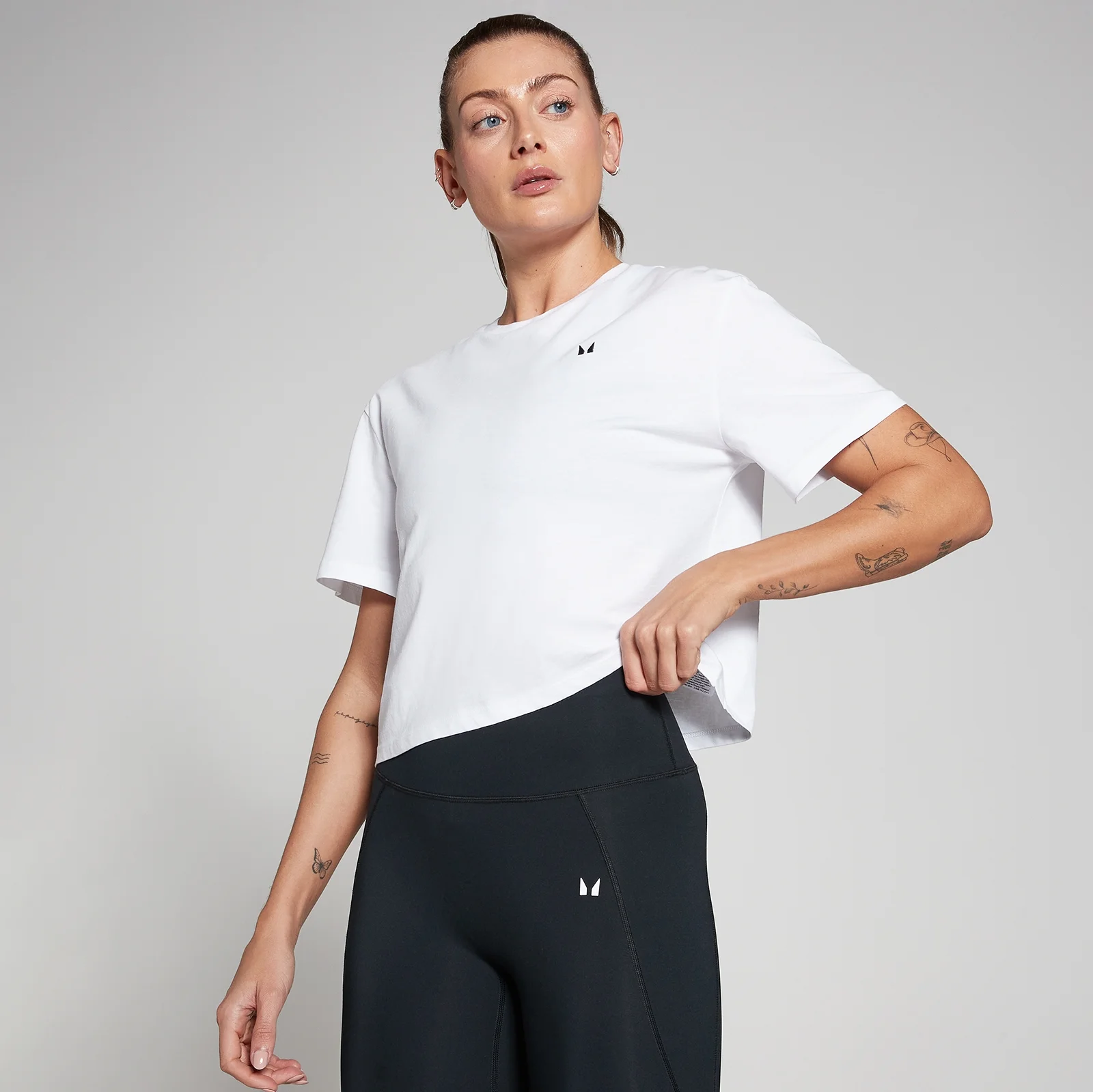 T-shirt crop a maniche corte morbida MP Basics da donna - Bianca - XXS Immagine 1