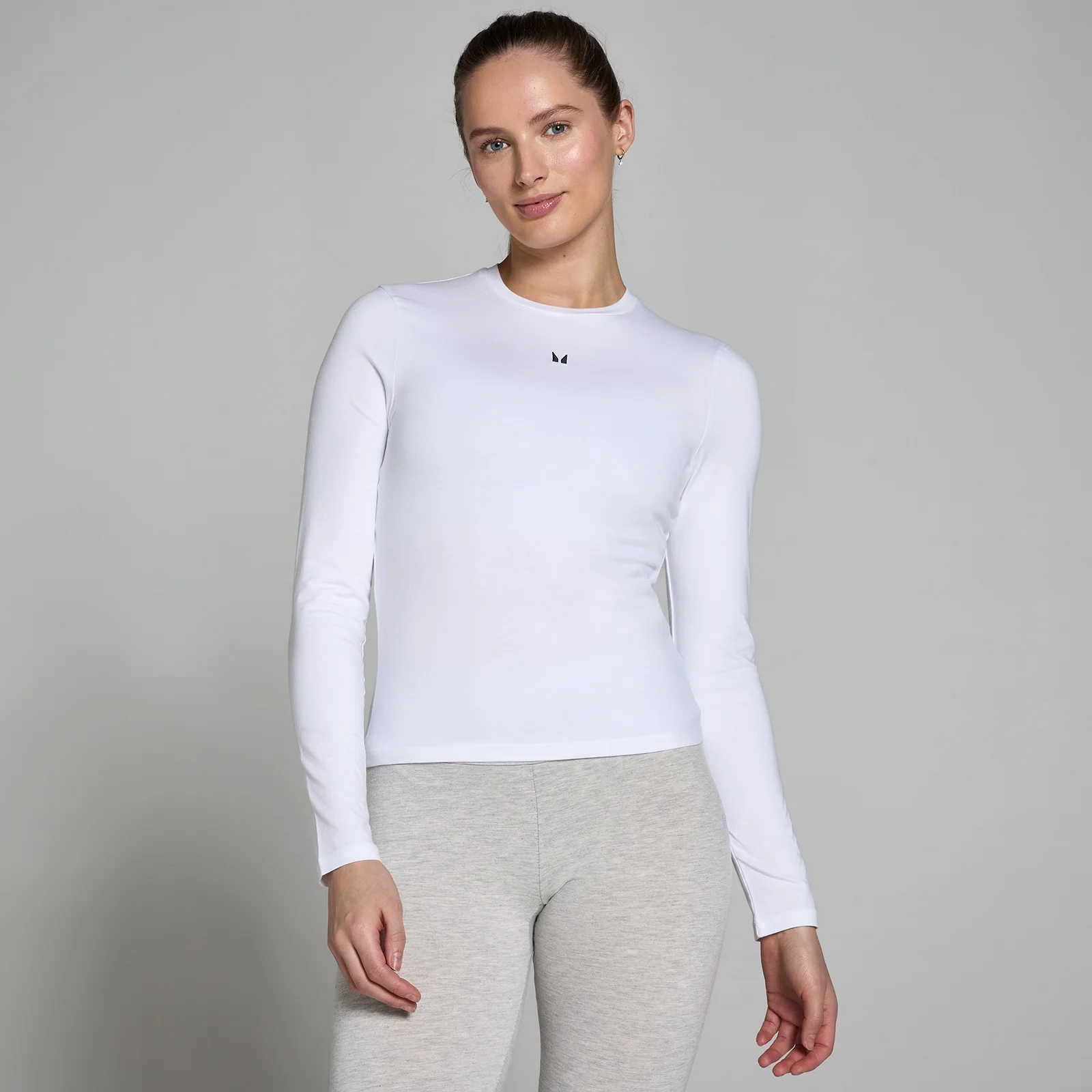 T-shirt a maniche lunghe aderente MP Basics da donna - Bianca - XXS Immagine 1