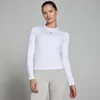 T-shirt a maniche lunghe aderente MP Basics da donna - Bianca
