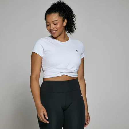 Crop top a maniche corte MP Power da donna - Bianco