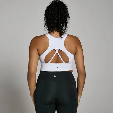 Reggiseno sportivo a taglio lungo MP Power - Bianco