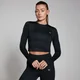 T-shirt aderente sportiva a maniche lunghe MP da donna - Nera