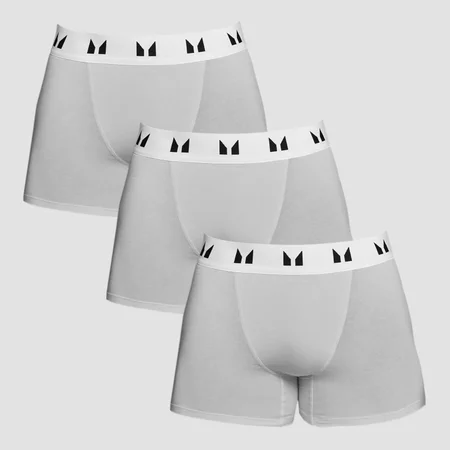 Boxer MP da uomo (confezione da 3) - Grigio mélange/Bianco