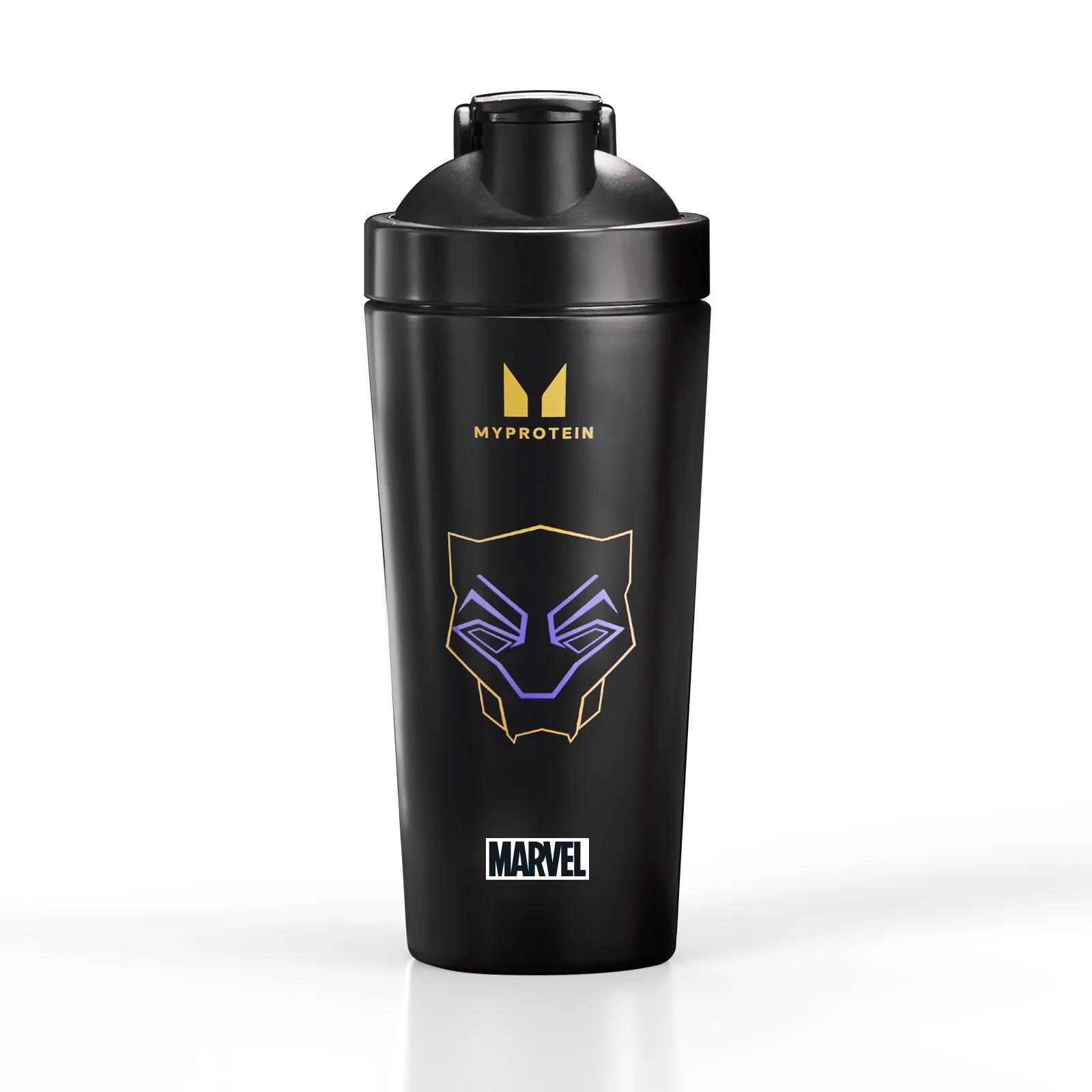 Shaker in metallo riciclato Black Panther Myprotein - Nero Immagine 1