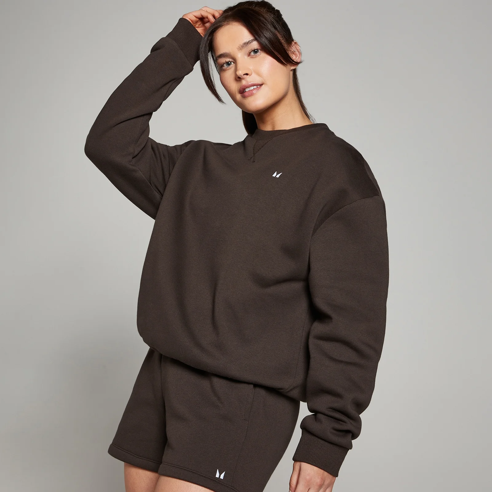 Felpa vestibilità oversize MP Basic da donna - Caffè - L Immagine 1
